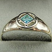 Small Service Ring with blue topaz