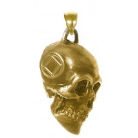 NA Symbol 3d Skull Brass Pendant