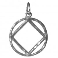 NA Symbol Hammered Wire Sterling Silver Medium Pendant