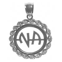 NA Initials Rope Style Sterling Silver Pendant