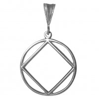 NA Symbol Smooth Wire Sterling Silver Large Pendant