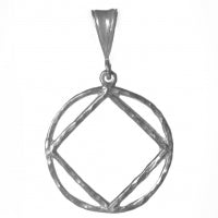 NA Symbol Hammered Wire Sterling Silver Large Pendant