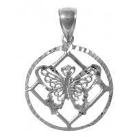 NA Symbol Small Butterfly Sterling Silver Pendant