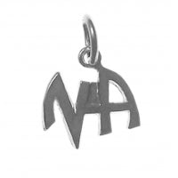 NA Initials Sterling Silver Small Pendant