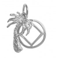 NA Symbol Palm Tree Sterling Silver Medium Size Pendant