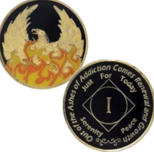 Load image into Gallery viewer, #Z04d. NA Medallion Out of Ashes Phoenix Yearly Medallion (Yrs 1-45)
